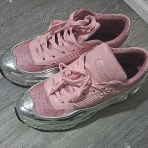 Adidas Raf Simons Sneakers in Pink and Silver